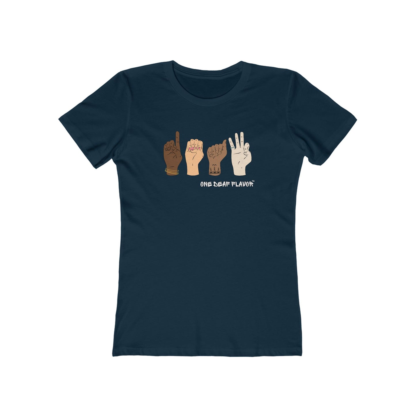 ASL Inclusive DEAF Premium Women's T-Shirt (TBTNL3900, Fitted)