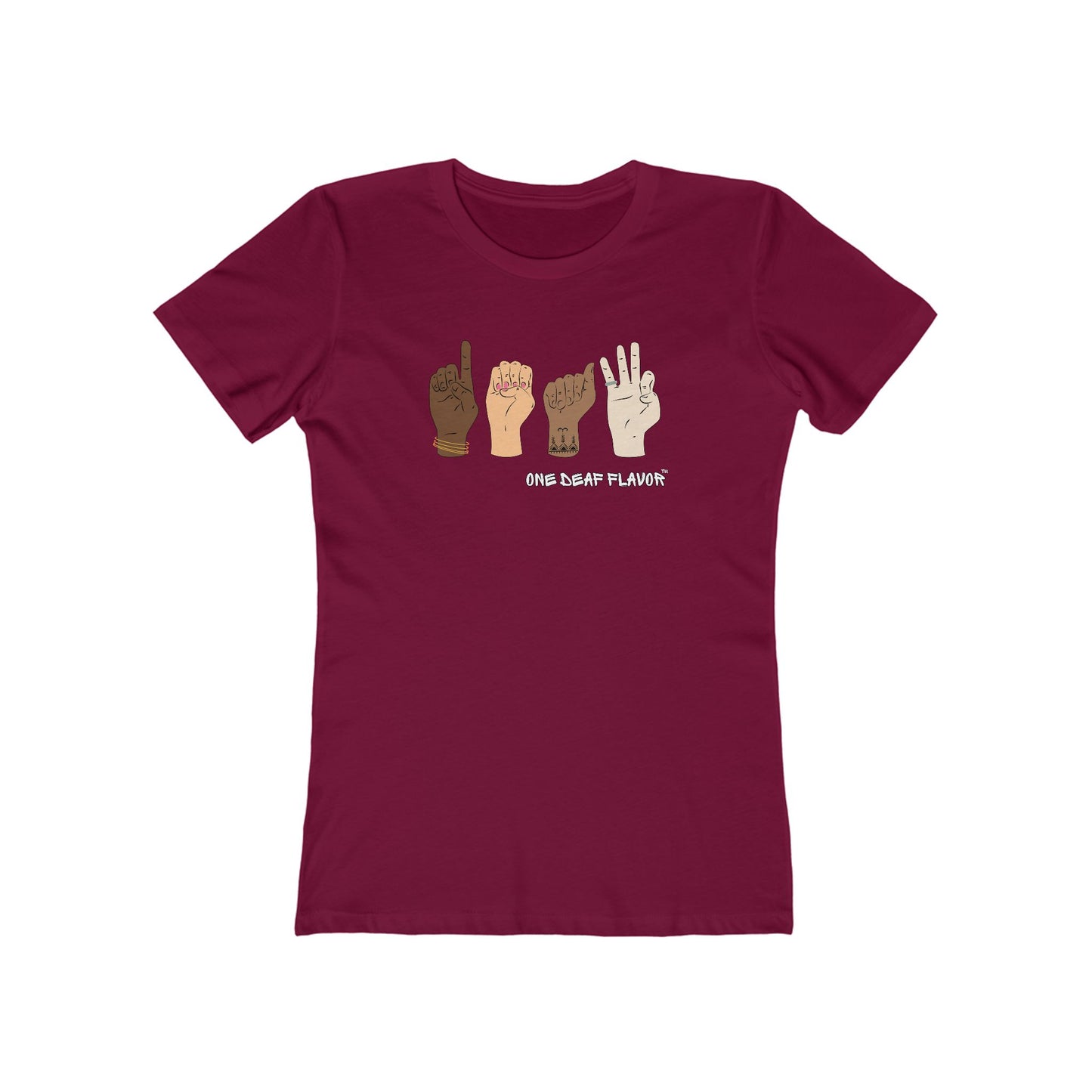 ASL Inclusive DEAF Premium Women's T-Shirt (TBTNL3900, Fitted)