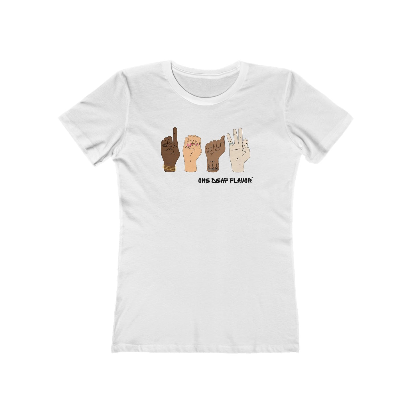 ASL Inclusive DEAF Premium Women's T-Shirt (TBTNL3900, Fitted)