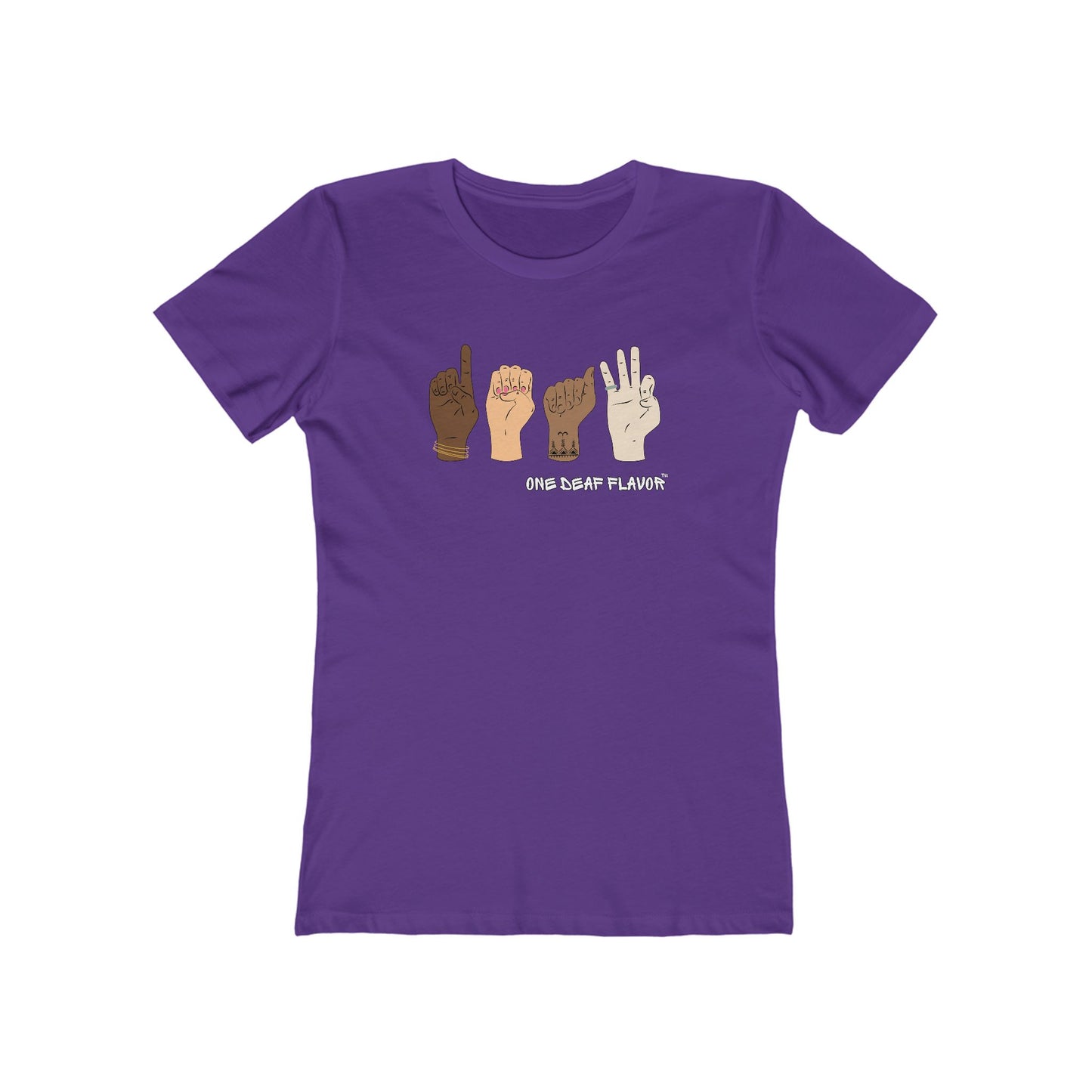 ASL Inclusive DEAF Premium Women's T-Shirt (TBTNL3900, Fitted)