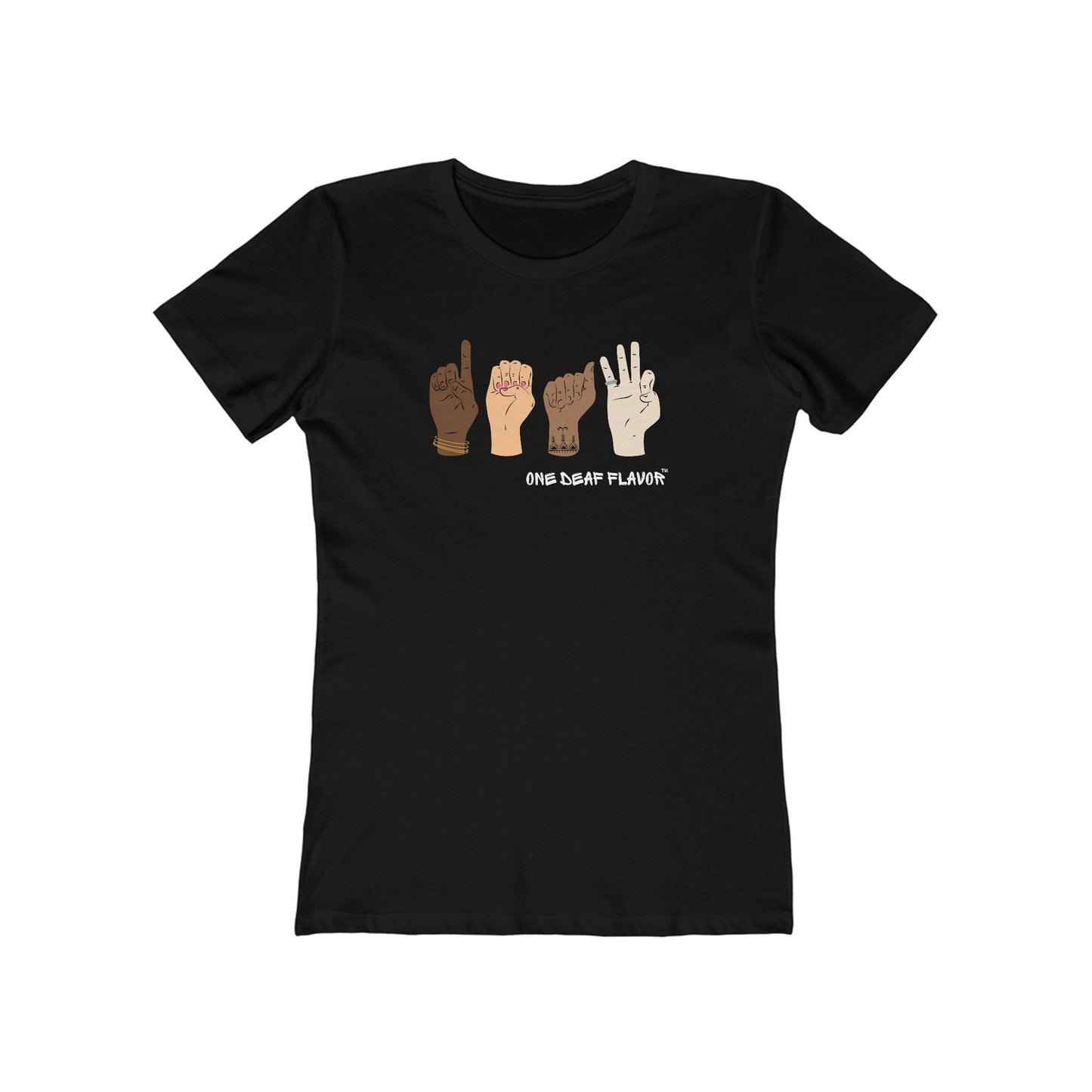 ASL Inclusive DEAF Premium Women's T-Shirt (TBTNL3900, Fitted)