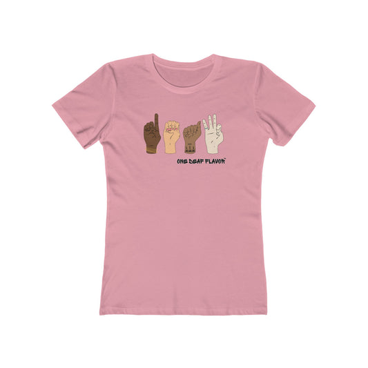 ASL Inclusive DEAF Premium Women's T-Shirt (TBTNL3900, Fitted)