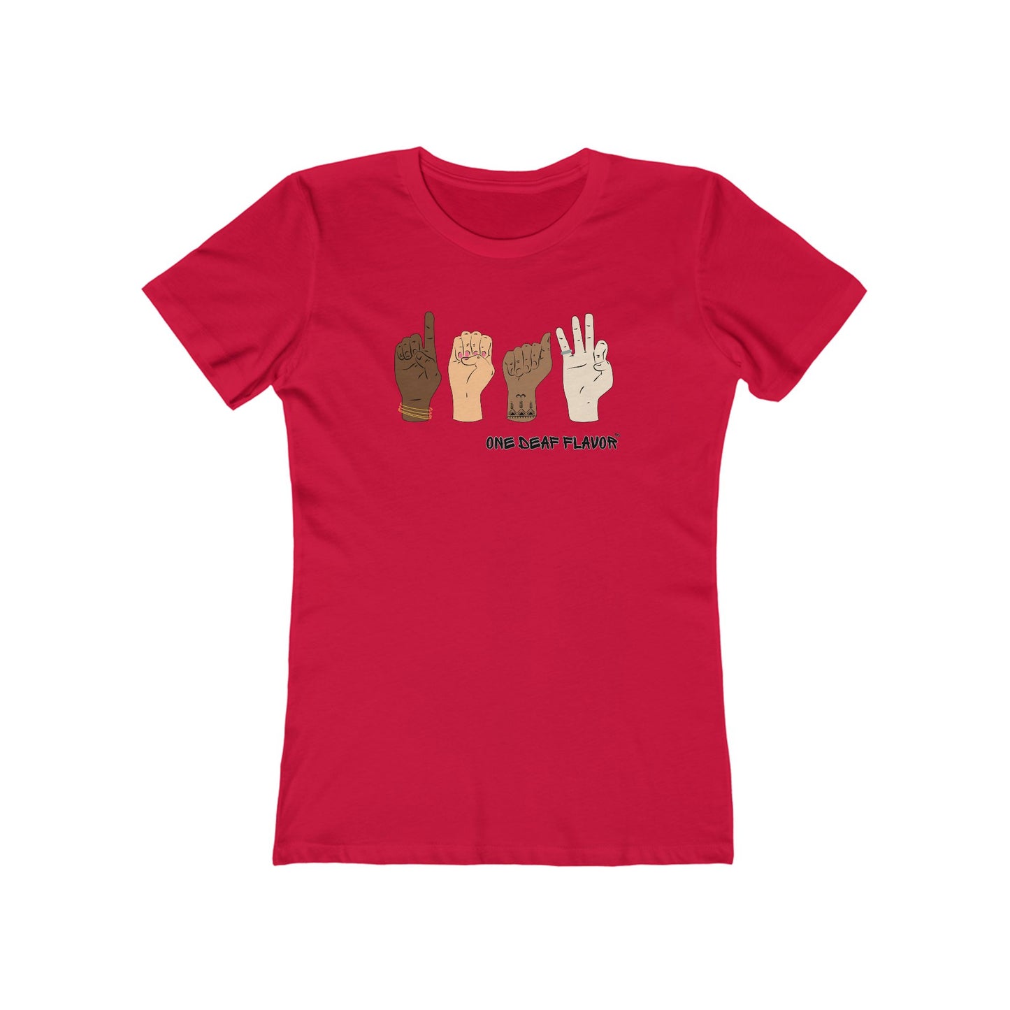 ASL Inclusive DEAF Premium Women's T-Shirt (TBTNL3900, Fitted)