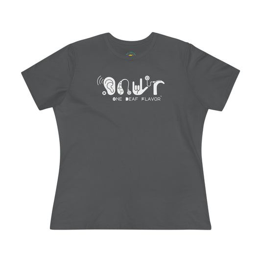 One Deaf Flavor Hearing Devices Women's Jersey Tee (BC6400, Relaxed Fit)
