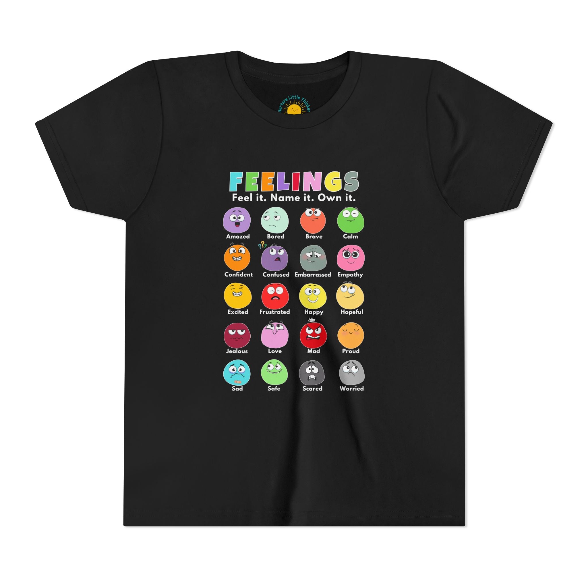 Feelings Chart Youth T-Shirt (BC3001Y) – Nurture Little Thinkers