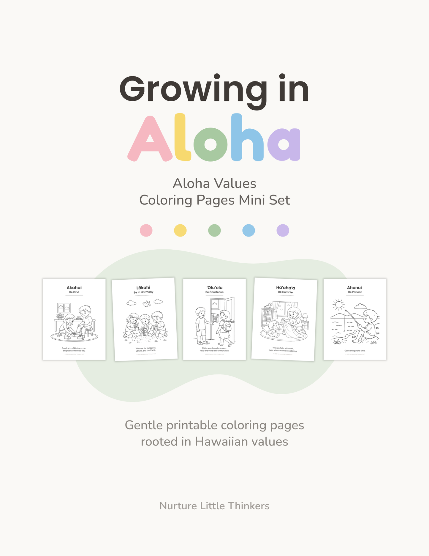 Growing in Aloha | Aloha Values Coloring Pages Mini Set